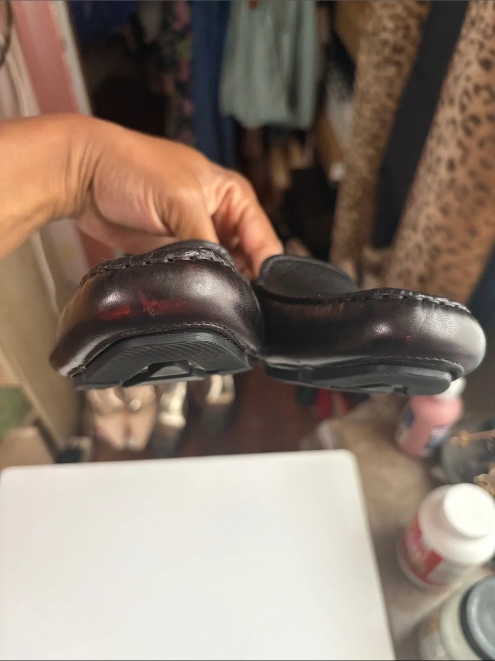 Gucci Black Pebbled Leather Slip-On Loafers with Silver Logo
